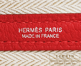 Hermes　Garden Party bag 30/TPM　Rouge piment　Negonda leather　Silver hardware