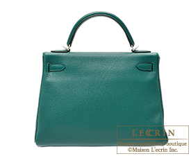 Hermes Bag Kelly Mini Pochette Vert Vertigo Evercolor Palladium Hardware at  1stDibs