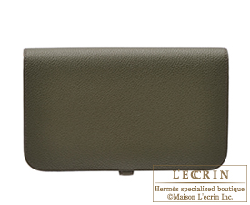 Hermes　Dogon GM　Canopee/Canopee green　Togo leather　Gold hardware