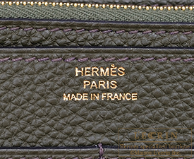 Hermes　Dogon GM　Canopee/Canopee green　Togo leather　Gold hardware