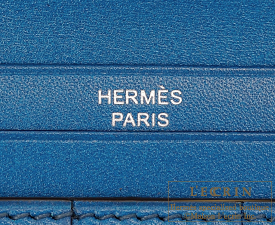 Hermes　Bearn Soufflet　Blue izmir　Tadelakt leather　Matt silver hardware