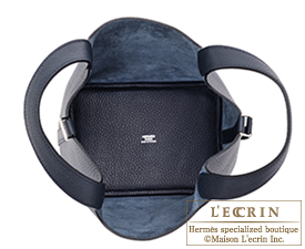 Hermes　Picotin Lock bag 18/PM　Bleu obscur　Clemence leather　Silver hardware