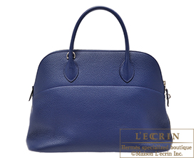 Hermes　Bolide bag 35　Blue saphir/sapphire blue　Clemence leather　Silver hardware