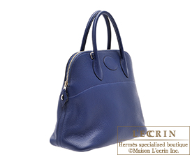 Hermes　Bolide bag 35　Blue saphir/sapphire blue　Clemence leather　Silver hardware