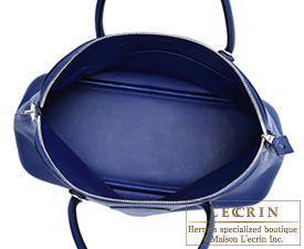 Hermes　Bolide bag 35　Blue saphir/sapphire blue　Clemence leather　Silver hardware