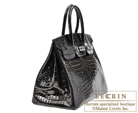Hermes　Birkin bag 30　Black　Porosus crocodile skin　Silver hardware