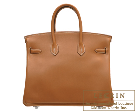 Hermes　Birkin bag 25　Gold　Swift leather　Silver hardware