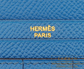 Hermes　Bearn Soufflet　Blue izmir　Epsom leather　Gold hardware