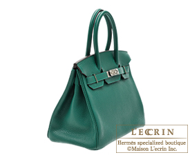 Hermes　Birkin bag 30　Malachite　Clemence leather　Silver hardware