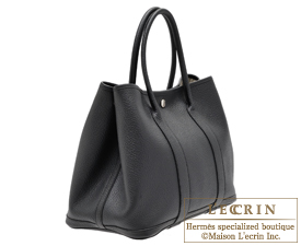 Hermes　Garden Party bag TPM　Black　Country leather　Silver hardware