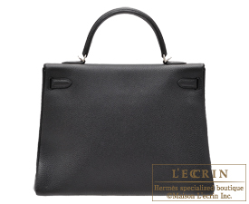 Hermes　Kelly bag 35　Black　Togo leather　Silver hardware