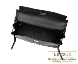 Hermes　Kelly bag 35　Black　Togo leather　Silver hardware