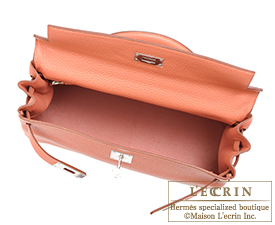 Hermes　Kelly Amazon bag 32　Retourne　Rose tea　Clemence leather　Silver hardware