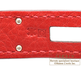 Hermes　Kelly bag 32　Vermillon　Togo leather　Silver hardware