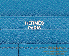 Hermes　Bearn Soufflet　Blue izmir　Epsom leather　Silver hardware