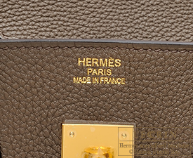 Hermes　Birkin bag 35　Taupe grey　Togo leather　Gold hardware