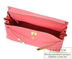Hermes　Kelly bag 35　Rose lipstick　Togo leather　Gold hardware