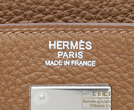 Hermes　Kelly bag 32　Retourne　Alezan　Clemence leather　Silver hardware