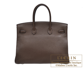 Hermes　Birkin bag 35　Cacao　Clemence leather　Silver hardware
