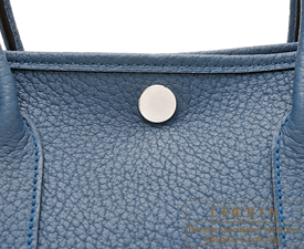 Hermes　Garden Party bag TPM　Blue tempete　Country leather　Silver hardware