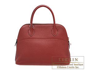 Hermes　Bolide bag 31　Rouge H　Clemence leather　Silver hardware