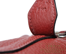 Hermès Rouge Grenat Clemence Leather Bolide 31 Palladium Hardware