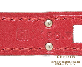 Hermes　Birkin bag 25　Rouge vif　Tadelakt leather　Silver hardware