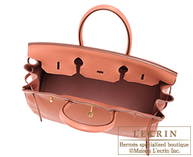 Hermes　Birkin bag 35　Rose tea　Clemence leather　Gold hardware