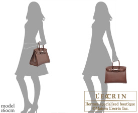 Hermes　Birkin bag 35　Terre/Dark brown　Epsom leather　Silver hardware 