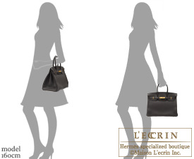 Hermes　Birkin bag 35　Ebene/Ebony　Clemence leather　Gold hardware