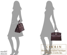 Hermes　Birkin bag 35　Prune/Plum purple　Clemence leather　Silver hardware