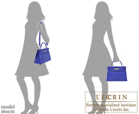 Hermes　Kelly bag 32　Blue electric　Clemence leather　Silver hardware