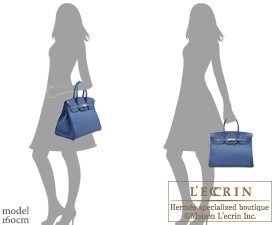 Hermes　Birkin bag 35　Blue agate　Clemence leather　Silver hardware