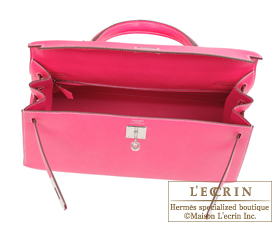 Hermes　Kelly bag 35　Rose tyrien/Hot pink　Epsom leather　Silver hardware
