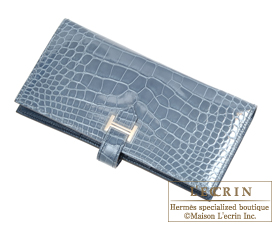 Hermes　Birkin bag 35　Blue tempete　Alligator crocodile skin　Silver hardware