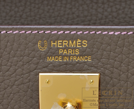 Hermes　Kelly bag 35　Etoupe/Crevette　Togo leather　Gold hardware