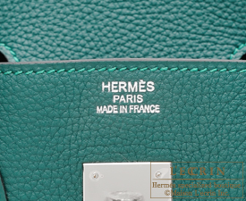 Hermes　Birkin bag 35　Malachite　Togo leather　Silver hardware