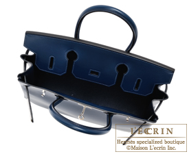 Hermes　Birkin bag 30　Blue de presse/Dark blue　Box calf leather　Guilloche hardware