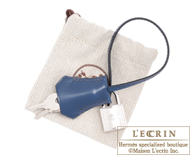 Hermes　Birkin bag 30　Blue de presse/Dark blue　Box calf leather　Guilloche hardware