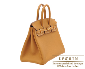 Hermes Birkin bag 25 Natural sable Togo leather Gold hardware