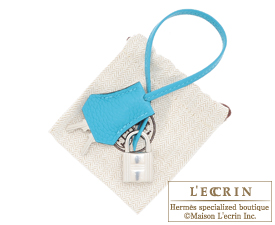 Hermes　Birkin bag 35　Turquoise blue　Clemence leather　Silver hardware