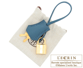 Hermes　Birkin bag 30　Colvert/Colvert blue　Clemence leather　Gold hardware