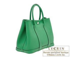 Hermes　Garden Party bag 30/TPM　Bambou/Bambou green　Country leather　Silver hardware