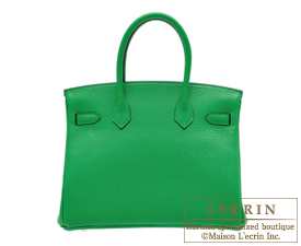 Hermes　Birkin bag 30　Bambou/Bambou green　Clemence leather　Silver hardware