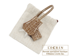 Hermes　Birkin bag 25　Mousse　Ostrich leather　Silver hardware