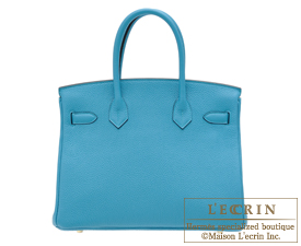 Hermes　Birkin bag 30　Turquoise blue　Togo leather　Gold hardware