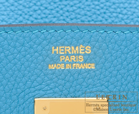 Hermes　Birkin bag 30　Turquoise blue　Togo leather　Gold hardware