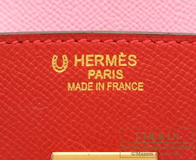 Hermes　Birkin bag 35　Rouge casaque/Pink/Iris　Epsom leather　Gold hardware