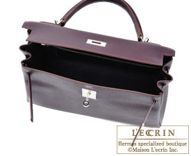 Hermes　Kelly bag 32　Raisin　Epsom leather　Silver hardware