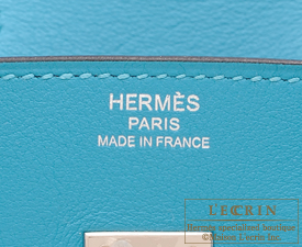 Hermes　Birkin bag 25　Turquoise blue　Swift leather　Silver hardware